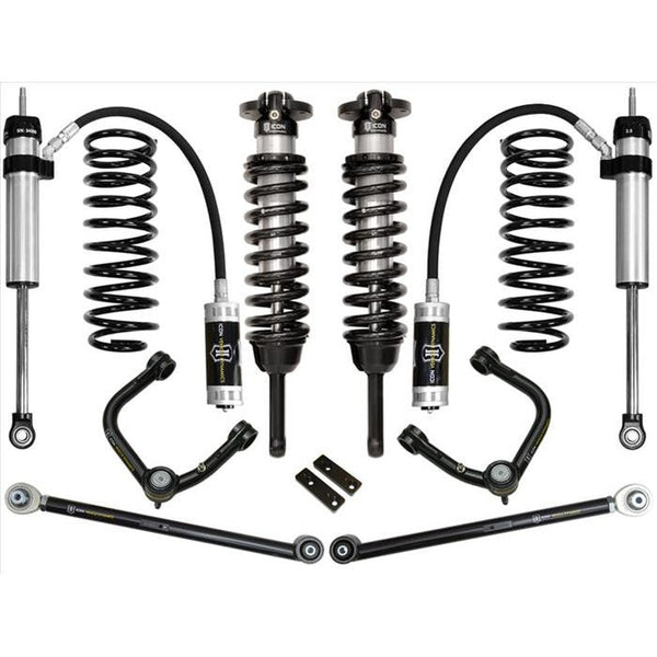 Complete ICON Stage 4 tubular suspension system with coilovers, shocks, control arms, and links for 2003-2009 Lexus GX470.