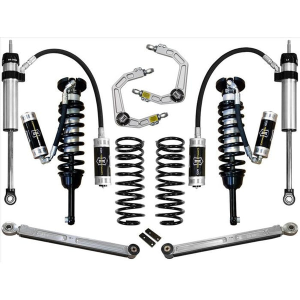 Complete Stage 5 billet suspension system with shocks, coil springs, control arms, and hardware for 2007-2009 Toyota FJ Cruiser.