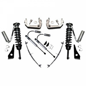 Complete Stage 4 suspension system kit for 1996-2004 Toyota Tacoma, including shocks, coilovers, and control arms.