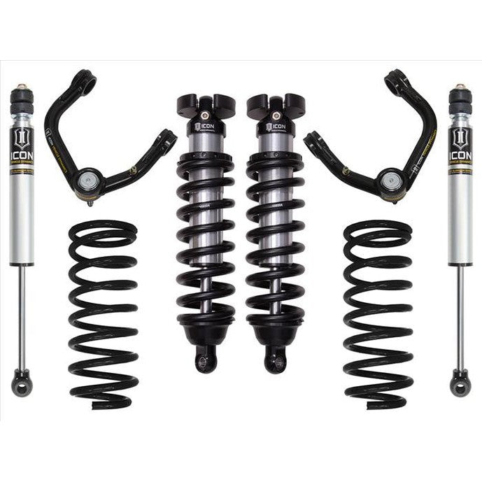 Complete Icon Stage 2 suspension system for 1996-2002 Toyota 4Runner including shocks, springs, and control arms.