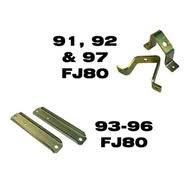 Metal Tech 4x4 rear sway bar drop brackets for 91-97 FJ80 Land Cruiser, showing two bracket styles side by side.