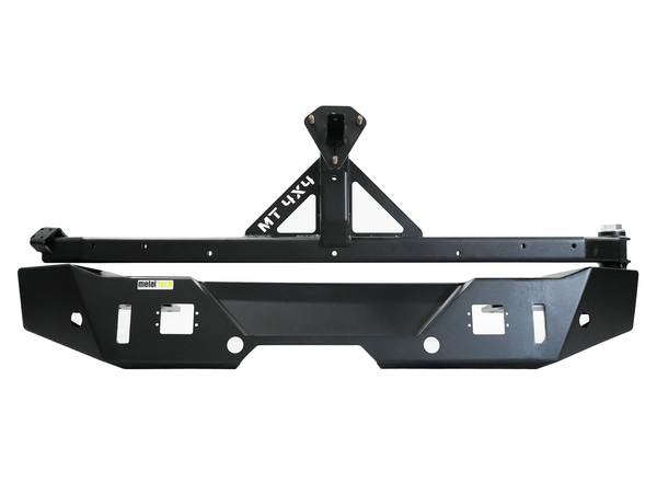 Black Metal Tech 4x4 high-clearance rear bumper for Bronco 6G with mounting bracket, shown on white background.