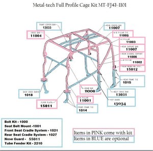 Metal Tech FJ43 Land Cruiser Full Profile Roll Cage Kit
