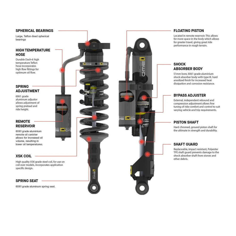 OME BP-51 3" Lift Kit w/UCA for Tacoma (2024+) - Front 0-330lbs / Rear 880lbs