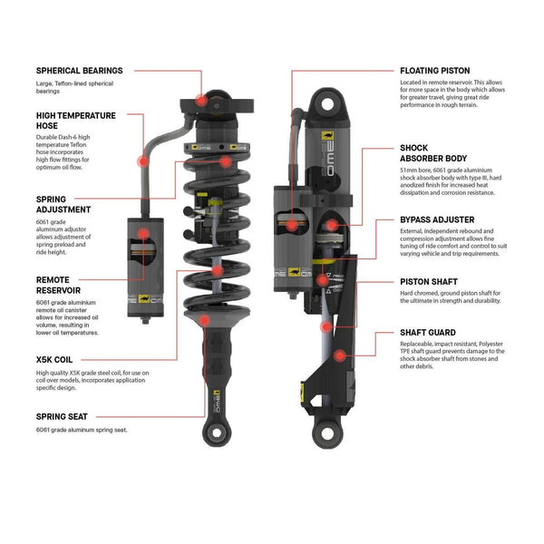 OME BP-51 3" Lift Kit w/UCA for Tacoma (2024+) - Front 0-330lbs / Rear 880lbs