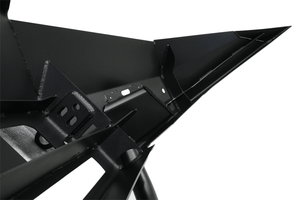 Close-up of black metal mounting brackets and welds on the Metal Tech Tiger Shark front bumper for Lexus GX460.