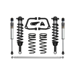 Complete suspension system kit with coil springs, shock absorbers, tubular upper control arms, and hardware for 2024 Land Cruiser 250 Series.