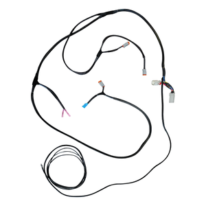 Plug and play wiring harness for Bronco 6G Aces High rear bumper with multiple connectors and protective sleeving.